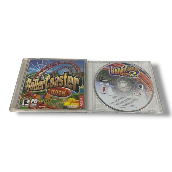 Roller Coaster Tycoon 1 & 2 Lot PC CD-ROM - Six Flags Edition 2002 - Picture 1 of 3